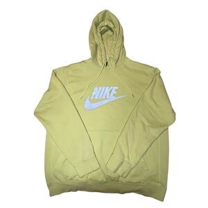 Nike Men's Sport Hooded Sweatshirt Hoodie Neon Lime DM1236-352 Size Large Silver